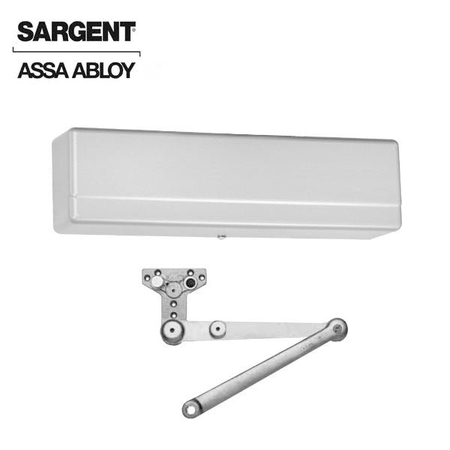 SARGENT 1431 Series Surface Mechanical Closer Heavy Duty with Hold Open Arm with Parallel Stop Sprayed Alumi SRG-1431-PSH-EN